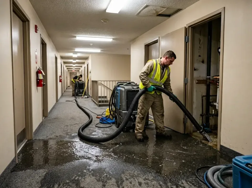 multi-unit-apartment-hallway-f-005 — frequently asked questions, Emergency Burst Pipe Water Extraction & Removal in Reamstow…